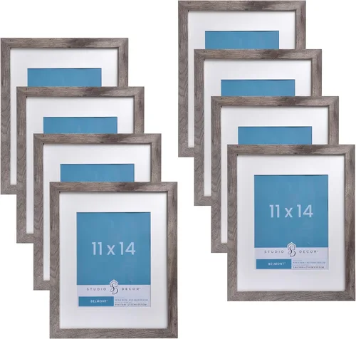 Miniatura 20 de Studio Decor Belmont portarretratos negro de 5 x 7 pulgadas con paspartú de 4 x 6 pulgadas, accesorios para colgar prefijados, pantalla horizontal