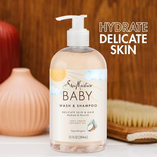 Miniatura 4 de SheaMoisture - Lavado y champú para bebé 100% aceite de coco virgen con aceite de coco, 13 onzas