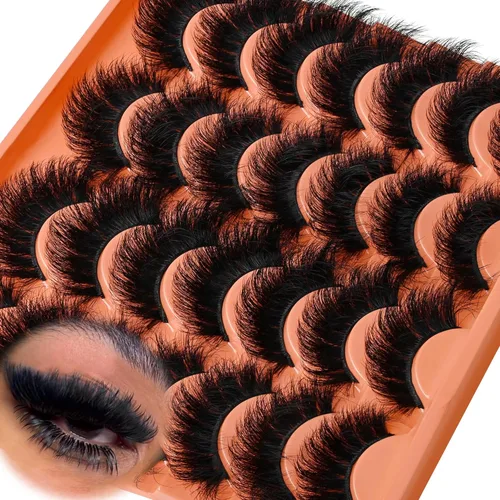 Miniatura 11 de Pestañas postizas de visón con volumen que parecen extensiones glamorosas y rizadas, paquete de 5 pares