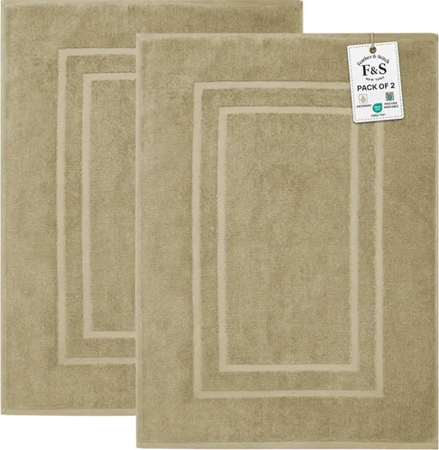 Miniatura 23 de Feather & Stitch - 2 tapetes de baño tipo toalla (30 x 21 pulgadas), tapetes de baño de rizo 100% algodón, tapetes para el suelo de la ducha