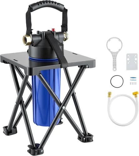 VEVOR Sistema de filtro de agua para autocaravanas, caravanas y remolques de viaje, filtro de 2.5 x 10 pulgadas de 5 micras con cartucho y soporte,