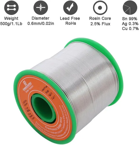 Miniatura 2 de Alambre de soldadura sin plomo núcleo de colofonia delgado calibre Soldadura 0.02 Diámetro Electrónica fina Alambre de soldadura Desplomo Soldadura