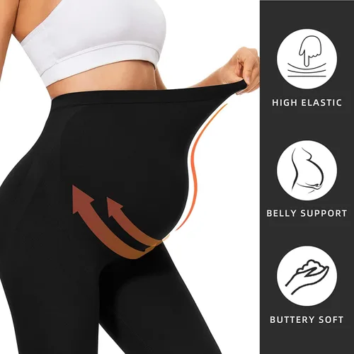 Miniatura 3 de Refeel Women's Maternity Capri Leggings Over The Belly Pregnancy Workout Active Stretchy Pants