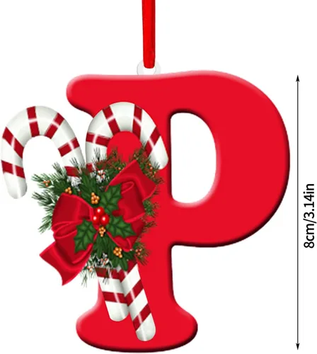 Miniatura 5 de Colgante de decoración para árbol de Navidad de 26 letras, adornos de árbol de Navidad, adornos de Navidad personalizados, decoración de Navidad