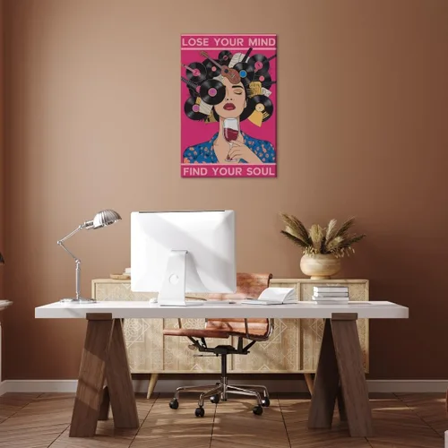 Miniatura 7 de Lienzo decorativo para pared con texto en inglés "Lose Your Mind Find Your Soul", arte de pared con citas inspiradoras para la salud mental, pintura