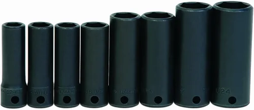 Miniatura 24 de Williams JHW12M-607 SUPERTORQUE - Enchufe de 6 puntos de impacto profundo de 3/8 pulgadas, tamaño de 0.276 in, acabado industrial negro, diseñado