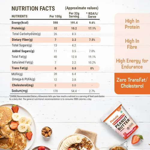 Miniatura 5 de Pintola American Recipe Performance Series - Mantequilla de maní (cremosa) - 2.2 lbs Proteína vegana 32% de proteína Alta proteína y fibra