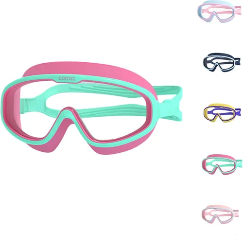 Miniatura 10 de COPOZZ Gafas de natación para niños de 8 a 12 años, visión amplia para jóvenes, antiniebla, sin fugas, gafas de natación transparentes para niños