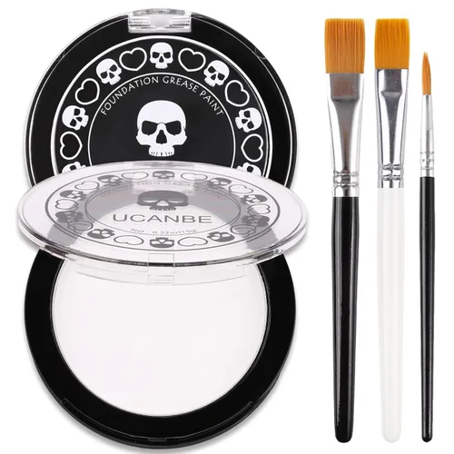 Miniatura 11 de UCANBE Base de maquillaje facial y corporal en crema negra, pintura de grasa profesional no tóxica, paleta de pintura facial para Halloween