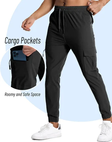 Miniatura 2 de Y YERFONE Cargo Pants for Men Slim Fit Joggers for Men Workout Athletic Hiking Golf Track Pants with Pockets