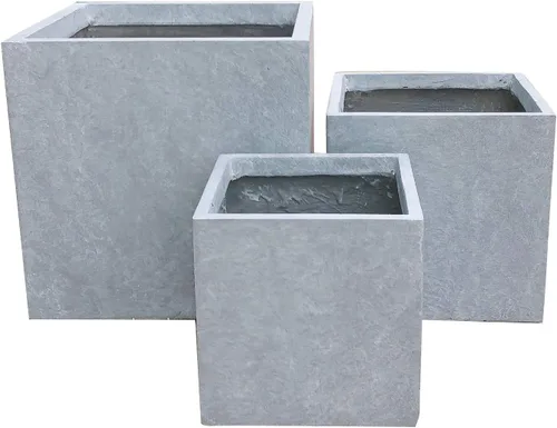 Miniatura 16 de Kante Maceta cuadrada de hormigón de 10 pulgadas para exteriores, interiores, patio, jardín, maceta grande con orificio de drenaje y tapón de goma