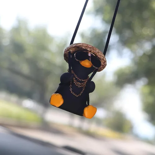 Miniatura 3 de Espejo retrovisor de oso Accesorios para colgar Lindo oso Sentado Sofá Comiendo Helado Coche Colgante Adorno Colgante Interior Espejo Retrovisor