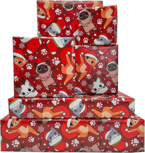 Miniatura 16 de Dtiafu Papel de Regalo Navideño Afroamericano Papel de Regalo Negro de Papá Noel a Granel Diseños Lindos de Navidad para Personas Negras