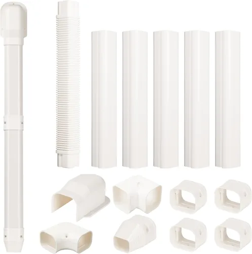 BEWAVE Kit de cubierta de mini línea dividida de 3 pulgadas y 10 pies, kit de cubierta decorativa de tubería de PVC para mini aire acondicionado