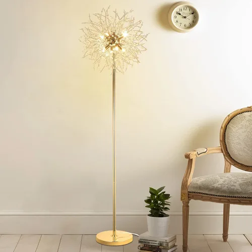 Miniatura 7 de Lámpara de pie de cristal de 69 pulgadas, lámpara de pie moderna con cristal K9, lámpara de pie LED con interruptor de pie de encendido/apagado