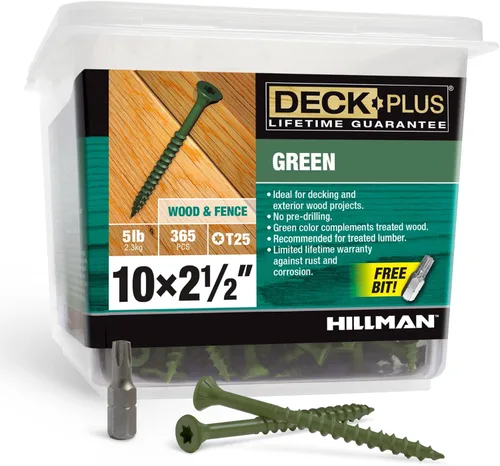 Miniatura 14 de Deck Plus Tornillos para valla y madera exterior con revestimiento epoxi de 3 pulgadas #10 x 3 Torx/Star Drive Incluido, rosca gruesa, tornillo