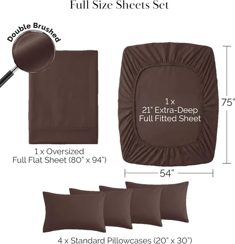 Miniatura 366 de Southshore Fine Living, Inc. Juego de 7 piezas de sábanas King divididas para cama ajustable, juego de sábanas King divididas con bolsillo de 21