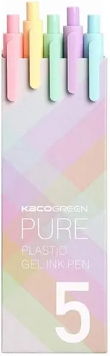 Kaco - Bolígrafos retráctiles Pure de gel, punta extrafina, 0.5 mm, 5 unidades