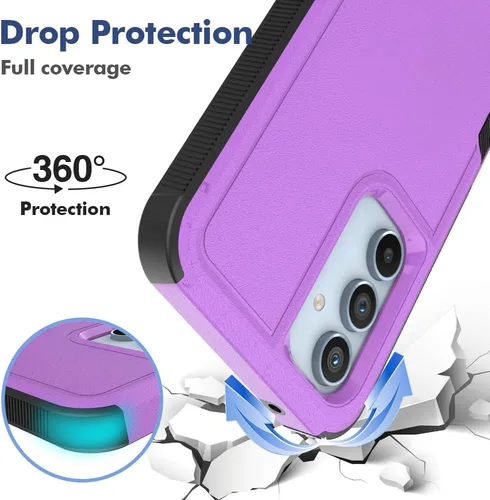 Miniatura 23 de Jeylly Compatible con Samsung Galaxy A22 5G Funda, Funda Samsung A22 5G con 2pcs protectores de pantalla de vidrio templado