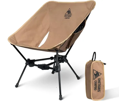 ONETIGRIS Tigerblade - Silla de camping, ligera, plegable, silla de senderismo, compacta, portátil, capacidad de 330 libras Marrón coyote