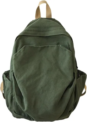 CBDAO Bolsa de lona para mujer, mochila de ocio de gran capacidad para hombres y mujeres, mochila de viaje para hombres y mujeres, Verde, Mochilas