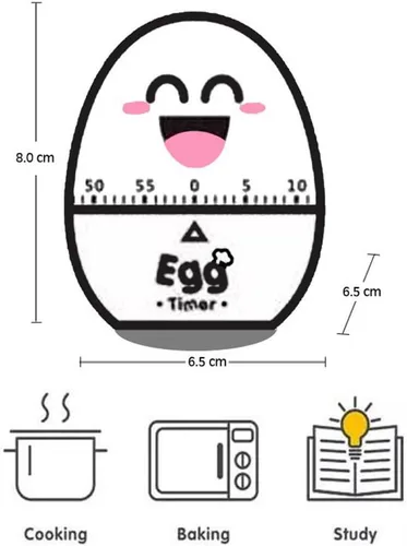 Miniatura 2 de Temporizadores de maquinaria de huevos de dibujos animados lindos 60 minutos temporizador de cocina mecánica reloj contadores de alarma ruidosos Azul