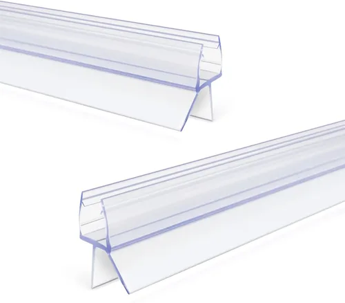 Tira de sellado inferior para puerta de ducha sin marco para vidrio de 0.236 pulgadas de grosor, súper transparente de 36 pulgadas de largo, 2
