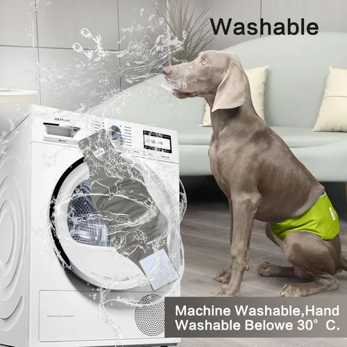 Miniatura 9 de JoyDaog - Pañales reutilizables para cachorros varones, paquete de 5, lavables, bandas reutilizables para el vientre, para perros