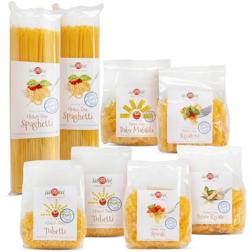 Miniatura 11 de isiBisi Muestra de pasta sin gluten, paquete de 3 – Penne, Baby Mafalda, Spirali Noodles – Sin OMG, vegano, fabricado en Italia