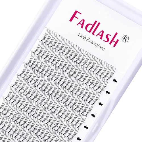 Miniatura 26 de Extensiones de pestañas postizas en abanico 10D Extensiones de pestañas postizas prefabricadas 0.05 0.07 de grosor Extensiones de pestañas postizas