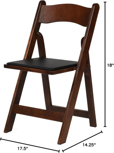 Miniatura 8 de Silla plegable acolchada de madera clásica americana
