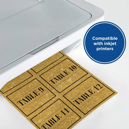 Miniatura 4 de PrintWorks - Cartulina imprimible con purpurina dorada sin desprendimiento, 8.5 x 11 pulgadas, 15 hojas, papel con purpurina dorada de 104 libras