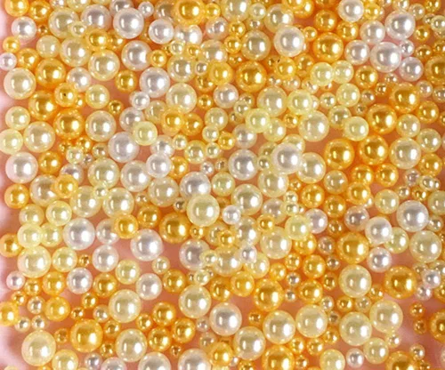 Miniatura 14 de Cuentas de perlas falsas de varios tamaños, sin agujeros, perlas de plástico de perlas de imitación alrededor de 800 ~ 1000 piezas para Blanco