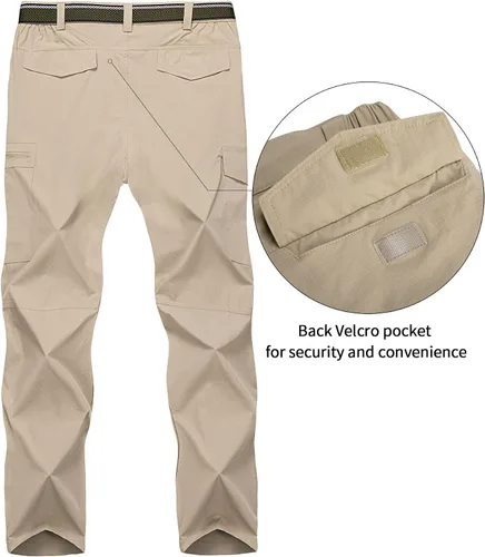 Miniatura 2 de Pantalones de senderismo para hombre, ligeros, transpirables, con 6 bolsillos, para verano, casual, de secado rápido, impermeables, pantalones