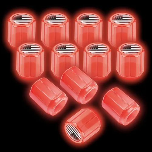 Miniatura 12 de 12 tapas de vástago de válvula de neumático, tapas de válvula de neumático que brillan en la oscuridad, tapas de presión iluminadas resistentes a