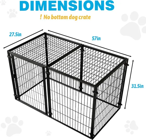 Miniatura 2 de XPIY Jaula grande para perros – Perrera de metal para perros medianos y pequeños, segura para interiores y exteriores, jaula grande para cachorros