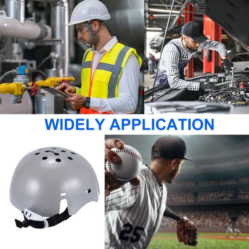 Miniatura 7 de uxcell 2 piezas de inserción de gorra de béisbol, de ABS, gorra de seguridad ligera con correa ajustable para protección de la cabeza