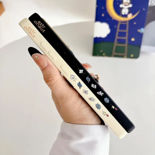 Miniatura 70 de Yonds Queen para Samsung Galaxy S21 Funda Linda, Diseño de Astronauta de Dibujos Animados, Espacio, Luna, Cohete, Elegante Cubierta Amortiguadora