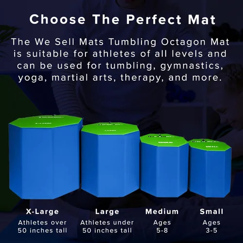 Miniatura 5 de We Sell Mats - Alfombrilla de gimnasia octogonal con forma de destreza, para volteretas, saltos y puente, entrenador para gimnasia, porrismo y artes