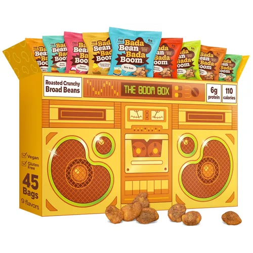 Miniatura 8 de Bada Bean Bada Boom - Proteína a base de plantas, libre de gluten, vegana, bocadillos de habas tostadas crujientes, paquetes de 110 calorías
