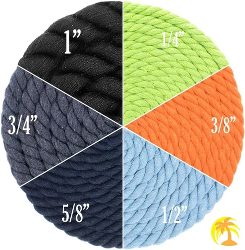 Miniatura 3 de West Coast Paracord - Cuerda de algodón natural trenzada de 3 hebras, 1/4, 1/2, 5/8, 3/4 y 1 pulgada de diámetro, 10, 25, 50, 100 pies Escala