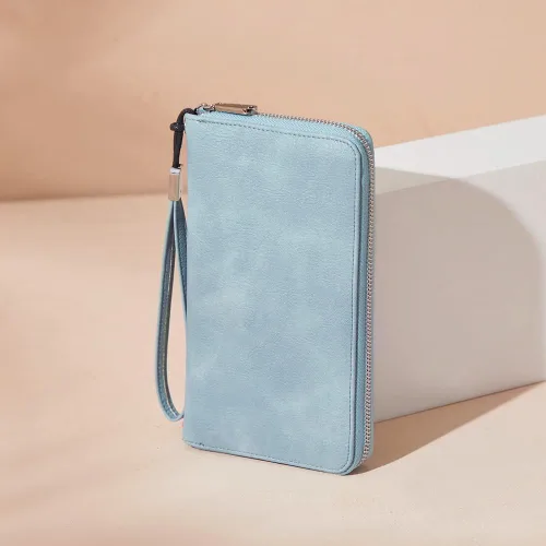 Miniatura 8 de BOSTANTEN - Carteras de cuero para mujer, bloqueo de identificación por radio frecuencia (RFID), cierre de cremallera alrededor, tarjetero, cartera