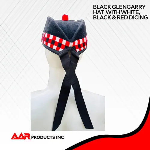 Miniatura 28 de AAR Gorros Glengarry Balmoral Kilt Scottish para hombre en dados y lisos 100% lana Piper 52-62