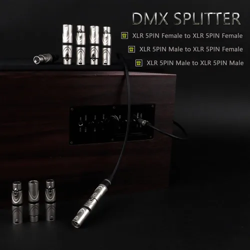 Miniatura 2 de Adaptador XLR, conector macho de 5 pines a 5 pines para extensión de micrófono de audio DMX, mezclador, micrófono, paquete de 2 5PIN XLR macho a