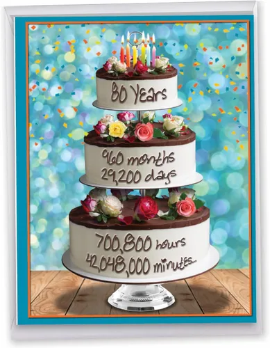 Miniatura 9 de NobleWorks - Tarjeta de felicitación de cumpleaños número 80 grande y divertida de 8.5 x 11 pulgadas con sobre (paquete de 1) grande Jumbo 80