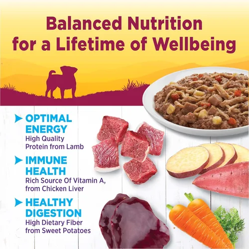 Miniatura 4 de Wellness Petite Entrées - Mezcla triturada con cordero estofado, venado, batatas blancas y zanahorias, taza de 3 onzas (paquete de 12)