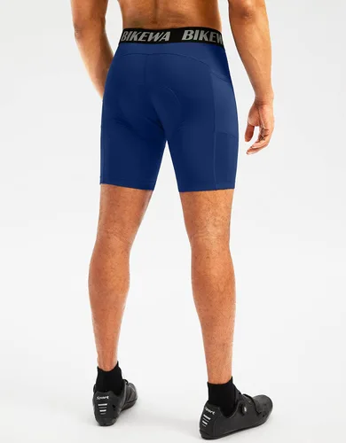 Miniatura 3 de Bikewa Ropa interior de ciclismo para hombre, con acolchado 3D, con bolsillos laterales
