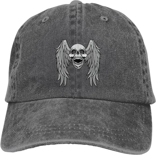 Miniatura 9 de Cowboy Hat Trendy Hats for Man and Women Djustable Four Season Outdoor Baseball Cap of Hell Skull with Angel Deep Heather
