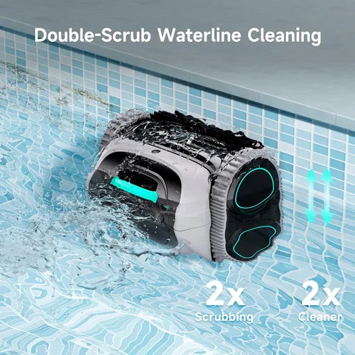 Miniatura 5 de WYBOT Aspiradora robótica C1 para piscina enterrada y sobre el suelo, robot limpiador inalámbrico 4 en 1, limpieza de paredes y líneas de flotación