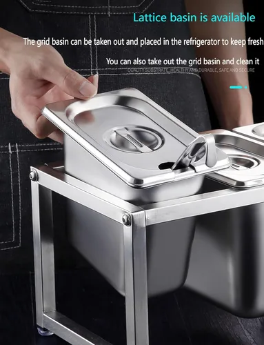 Miniatura 4 de Recipiente de alimentos de acero inoxidable con sartenes y tapas, dispensador de condimentos para encimera, organizador de especias, soporte